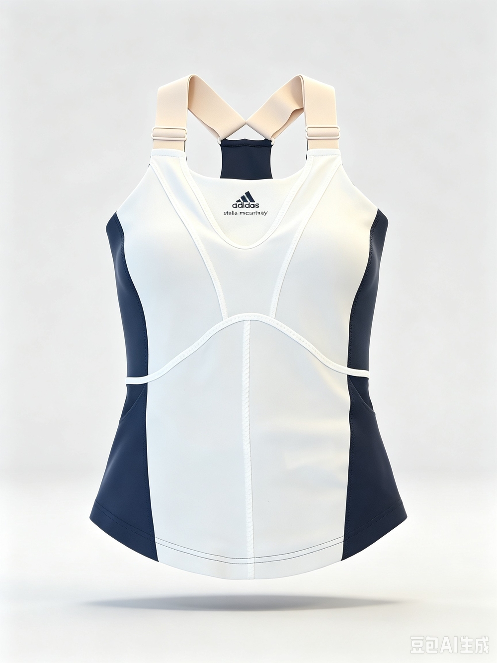 adidas by Stella McCartney Women's White & Navy Top
